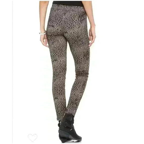 Free People Knit Leggings in Leopard Print Combo / Tan, Beige, Black / Size S - Picture 2 of 14